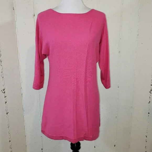 CHAPS sweater pink long tunic cotton‎ modal Barbiecore - Picture 1 of 4